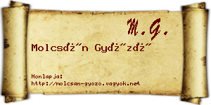 Molcsán Győző névjegykártya